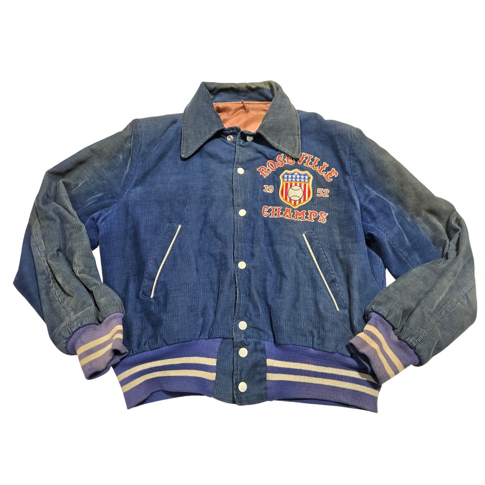 Vintage 1950s‎ Corduroy Varsity Jacket Baseball Roseville Bomber Men's M